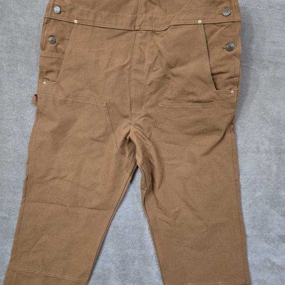 Carhartt Duck Bib Overalls Brown 40x30 UNLINED R01/102776 Workwear Utility - Picture 3 of 9